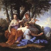 LE SUEUR, Eustache The Muses: Melpomene, Erato and Polymnia sf oil on canvas